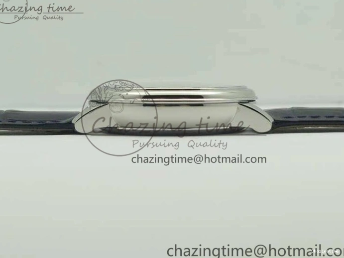 0207 Fashionable De Ville Prestige Real Power Reserve SS TW 1:1 Best Edition White Dial Blue Markers On Leather Strap A 8094